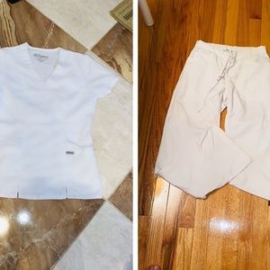 GREY’S ANATOMY White Scrub Top + Pant Set